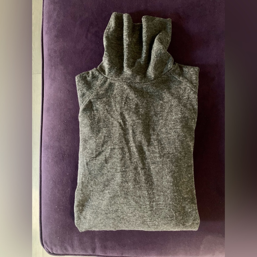Charcoal Gray Turtleneck w/split on Back Bottom Half
